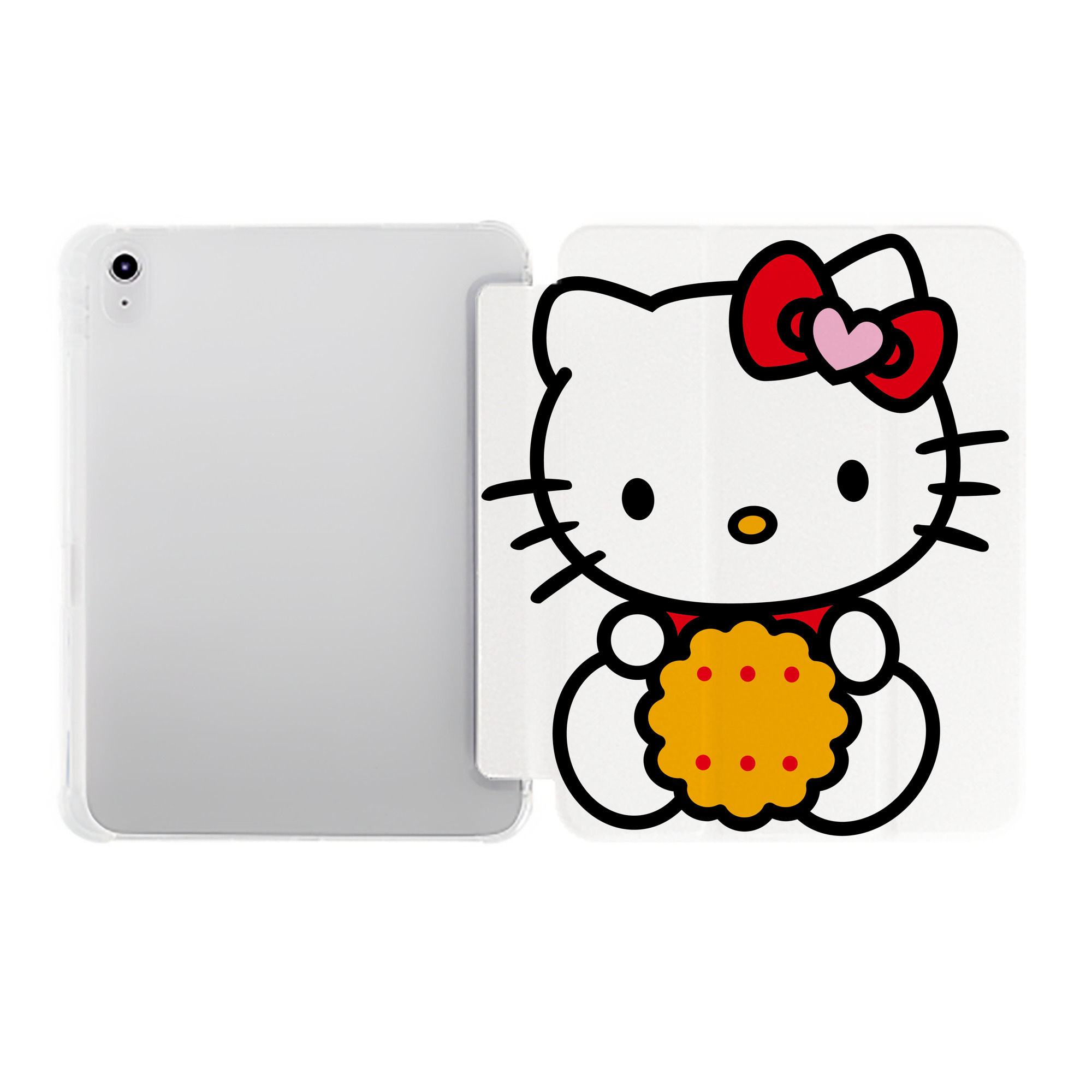 （画像用） Hello Kitty ハローキティ IPad ケース ペン収納付き 三つ折りスタンド PUレザー×シリコン 対応機種9.5/10.5/10.9インチ